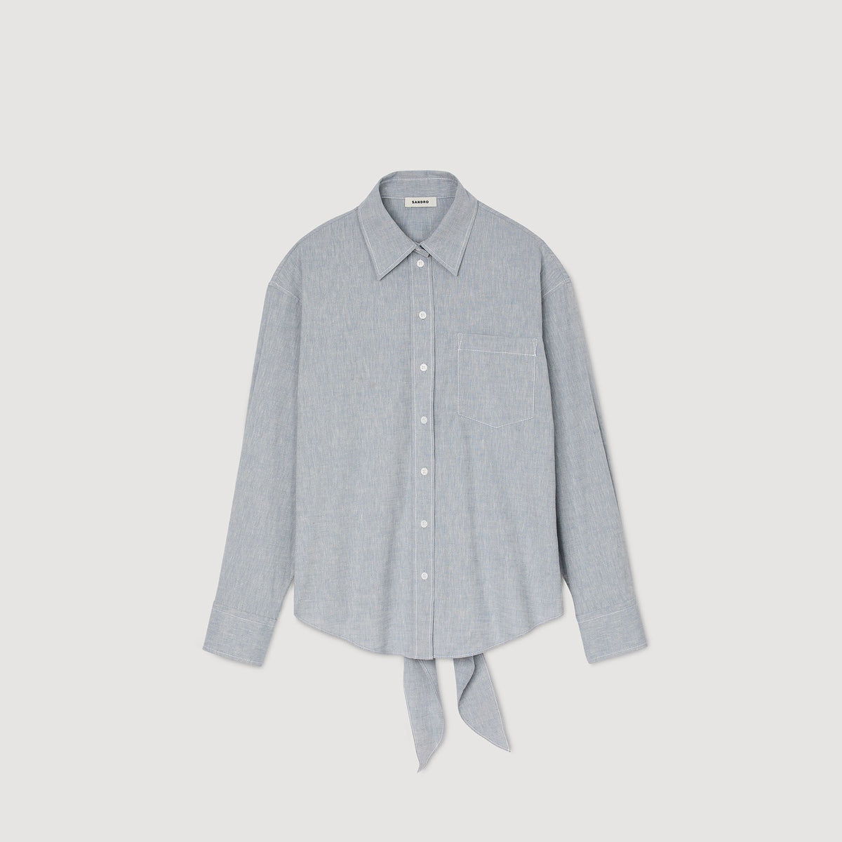 Long tie-back shirt | Sandro