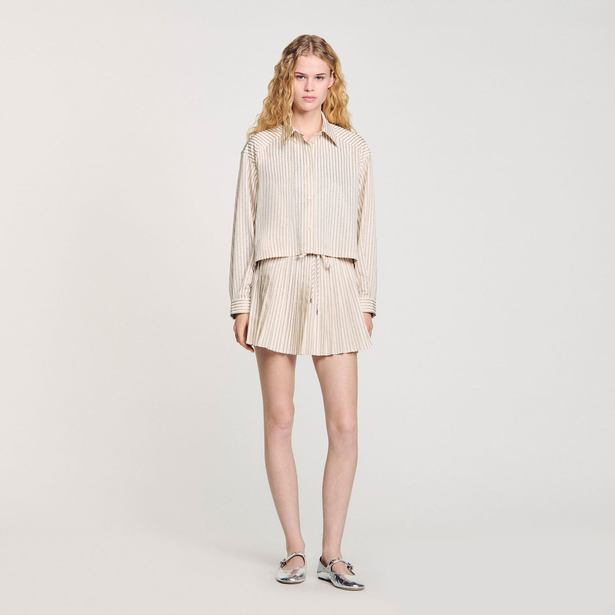 Striped rhinestone shirt | Sandro