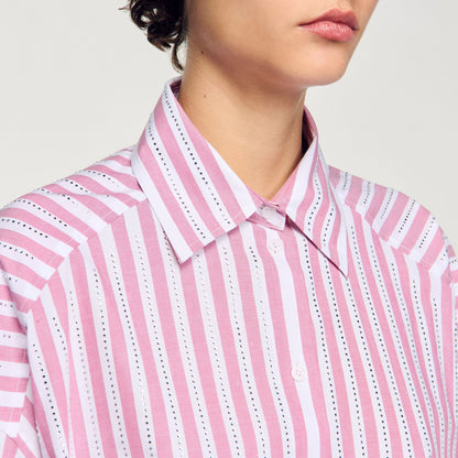Striped rhinestone shirt | Sandro