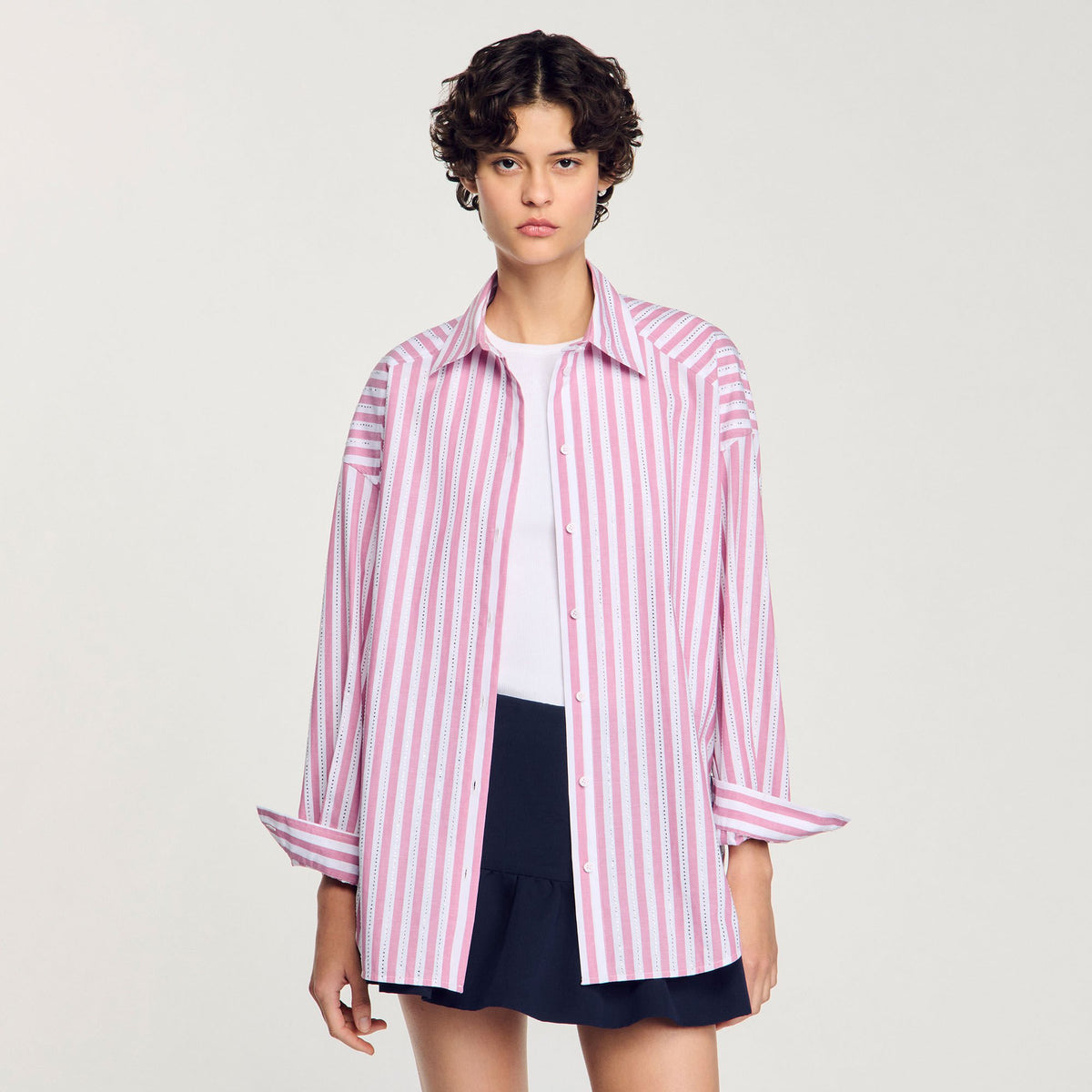 Striped rhinestone shirt | Sandro