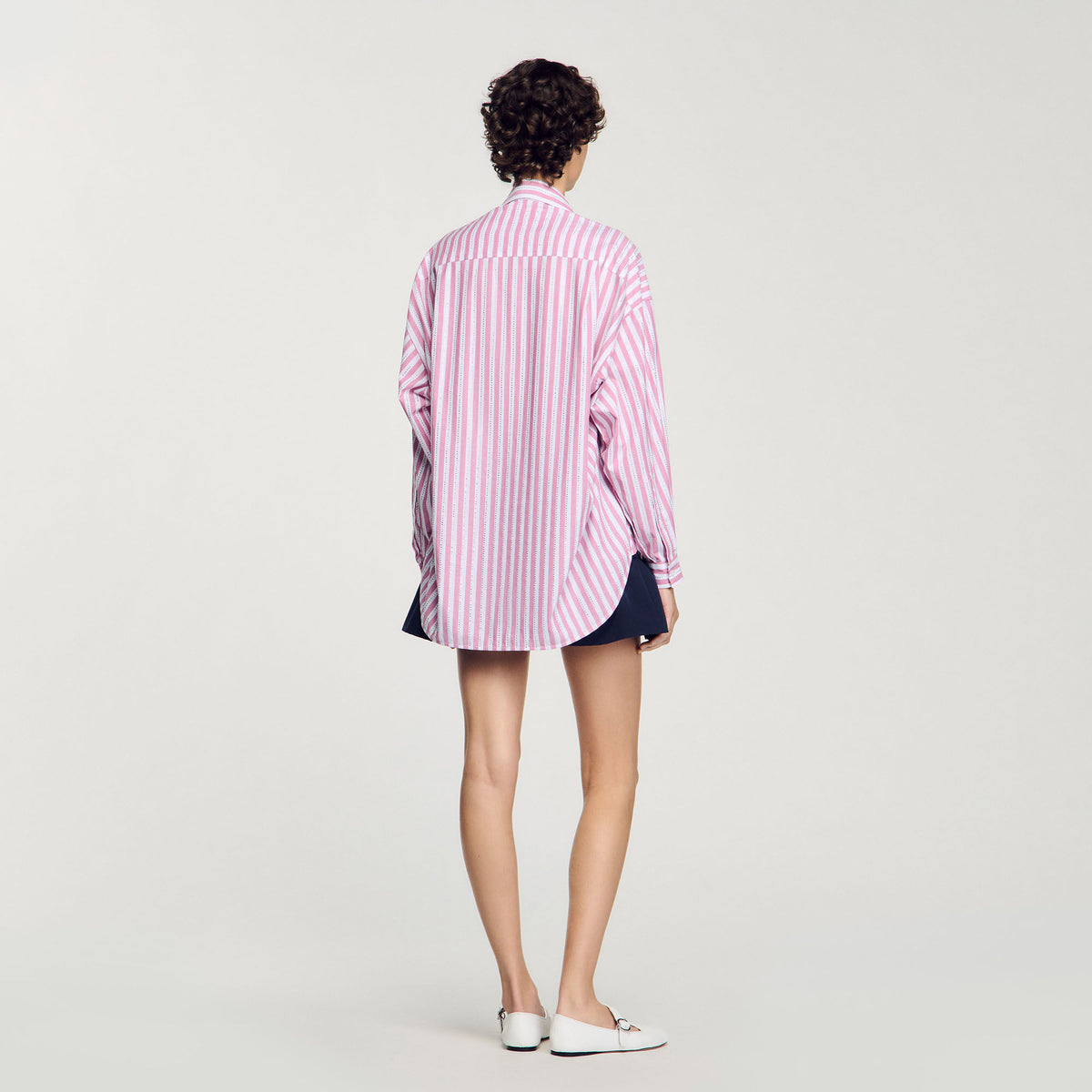 Striped rhinestone shirt | Sandro