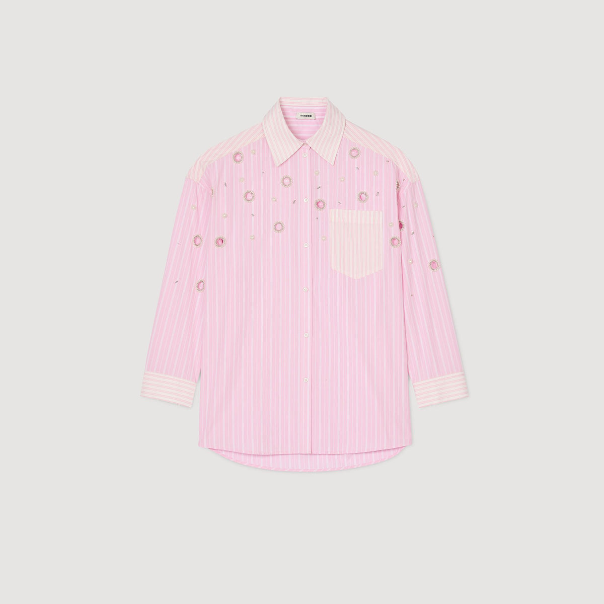 Striped rhinestone shirt | Sandro