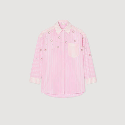 Striped rhinestone shirt | Sandro