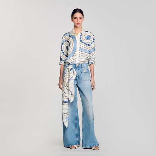 Spiral-motif long sleeve shirt | Sandro