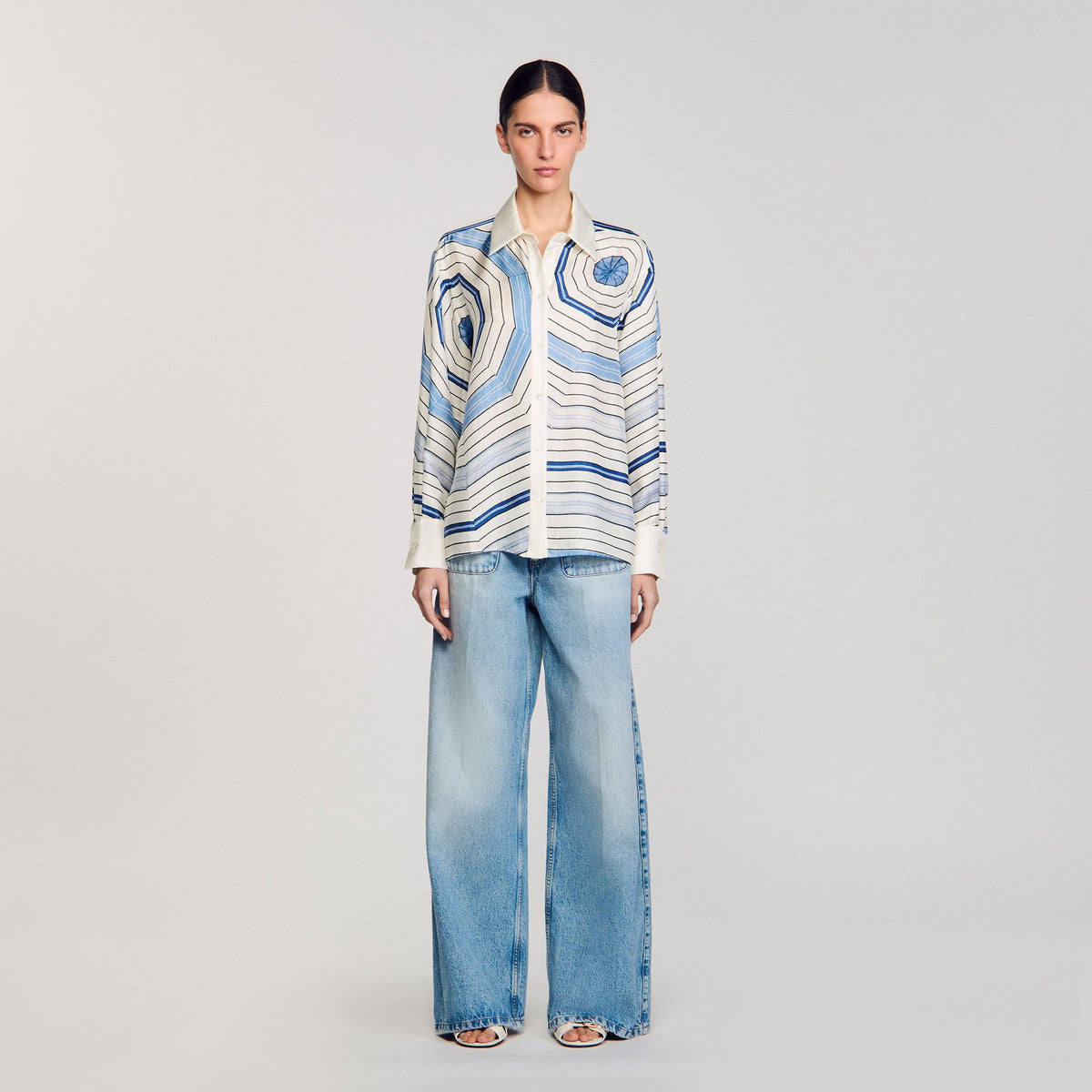 Spiral-motif long sleeve shirt | Sandro