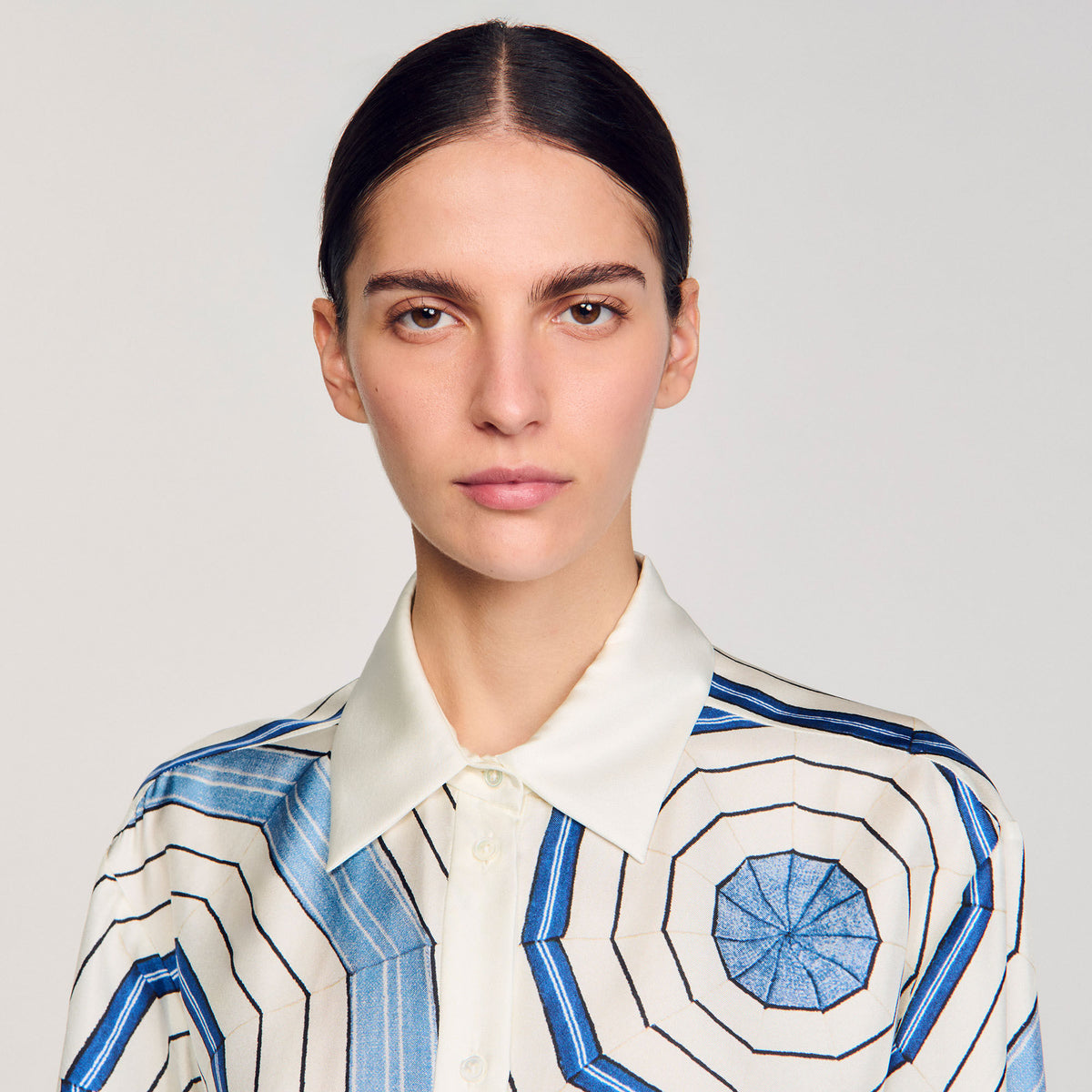 Spiral-motif long sleeve shirt | Sandro