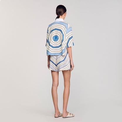 Spiral-motif silk shirt | Sandro