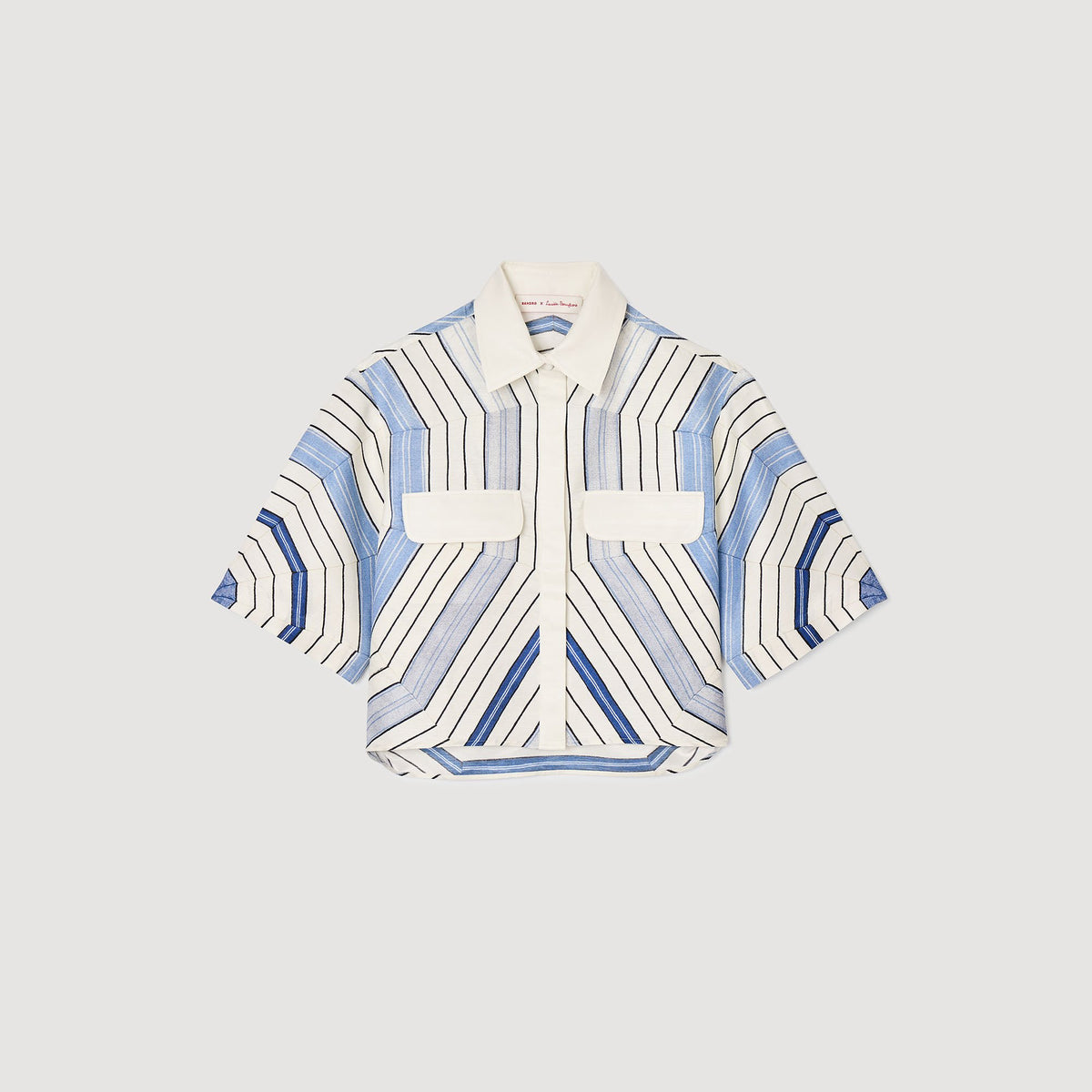 Spiral-motif silk shirt | Sandro