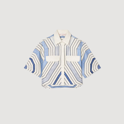 Spiral-motif silk shirt | Sandro