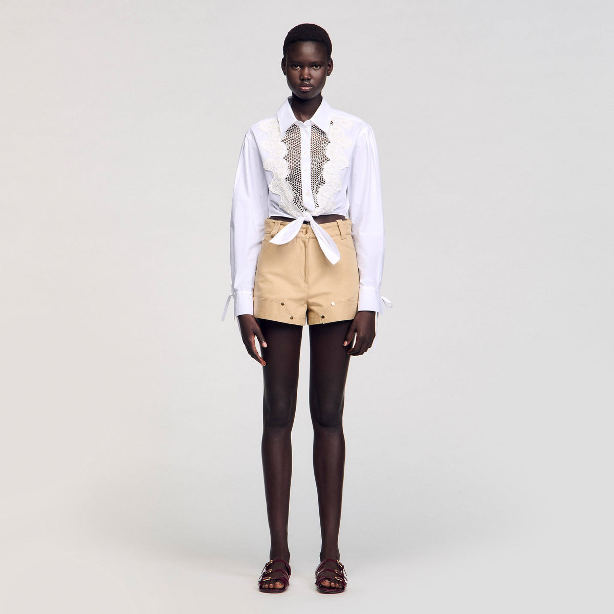 Lace bib shirt | Sandro