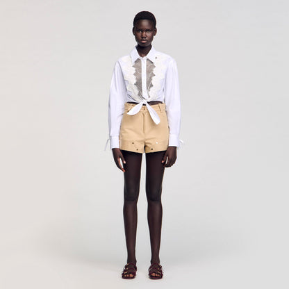 Lace bib shirt | Sandro