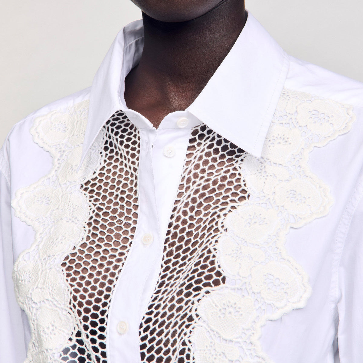 Lace bib shirt | Sandro