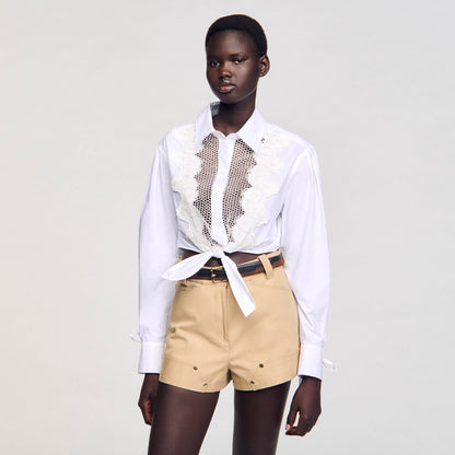 Lace bib shirt | Sandro