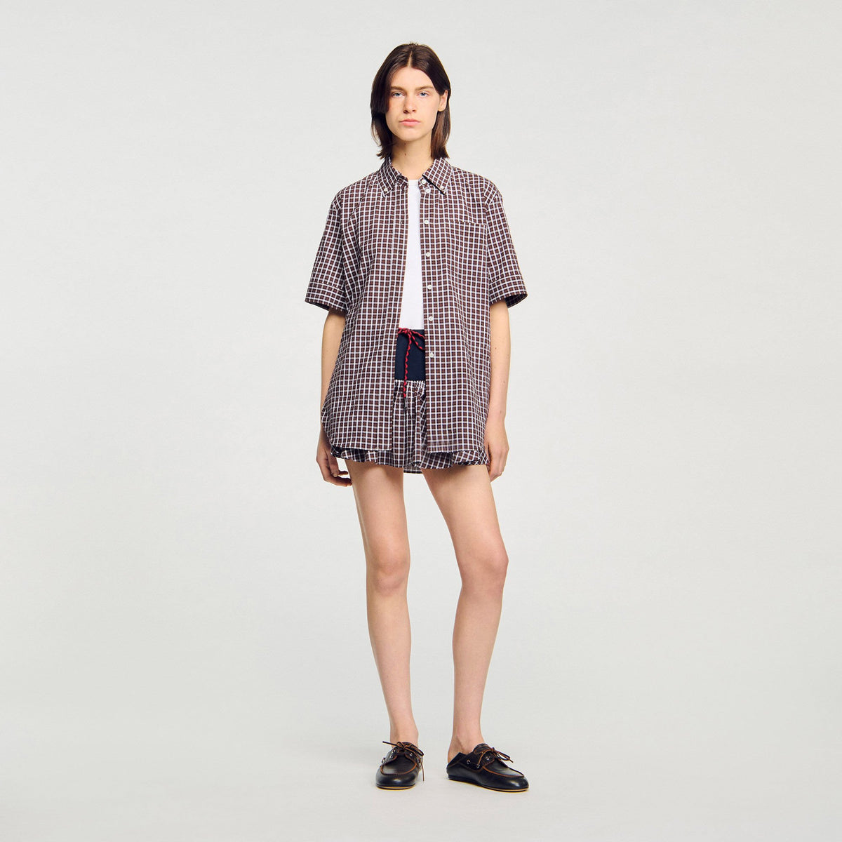 Oversized checkered shirt | Sandro