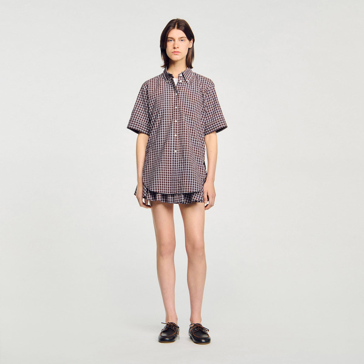 Oversized checkered shirt | Sandro