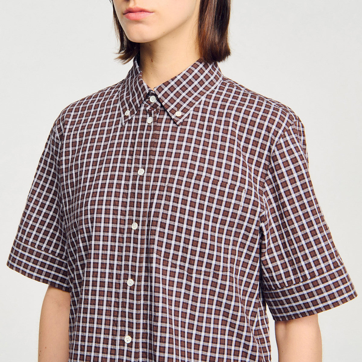 Oversized checkered shirt | Sandro