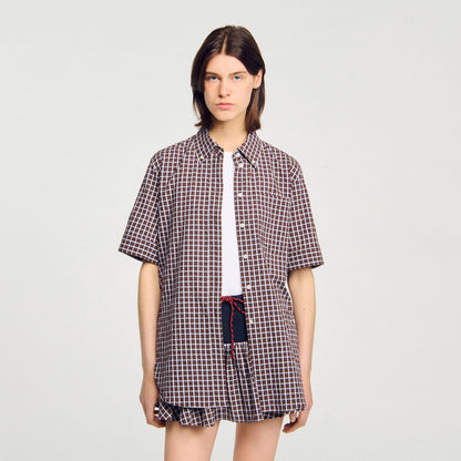 Oversized checkered shirt | Sandro