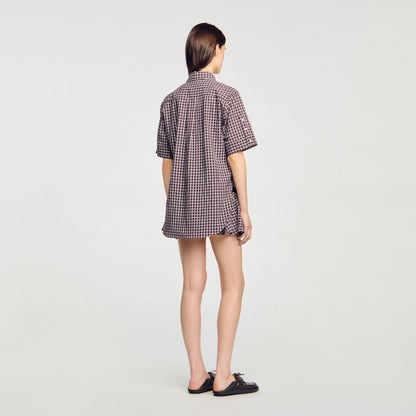 Oversized checkered shirt | Sandro