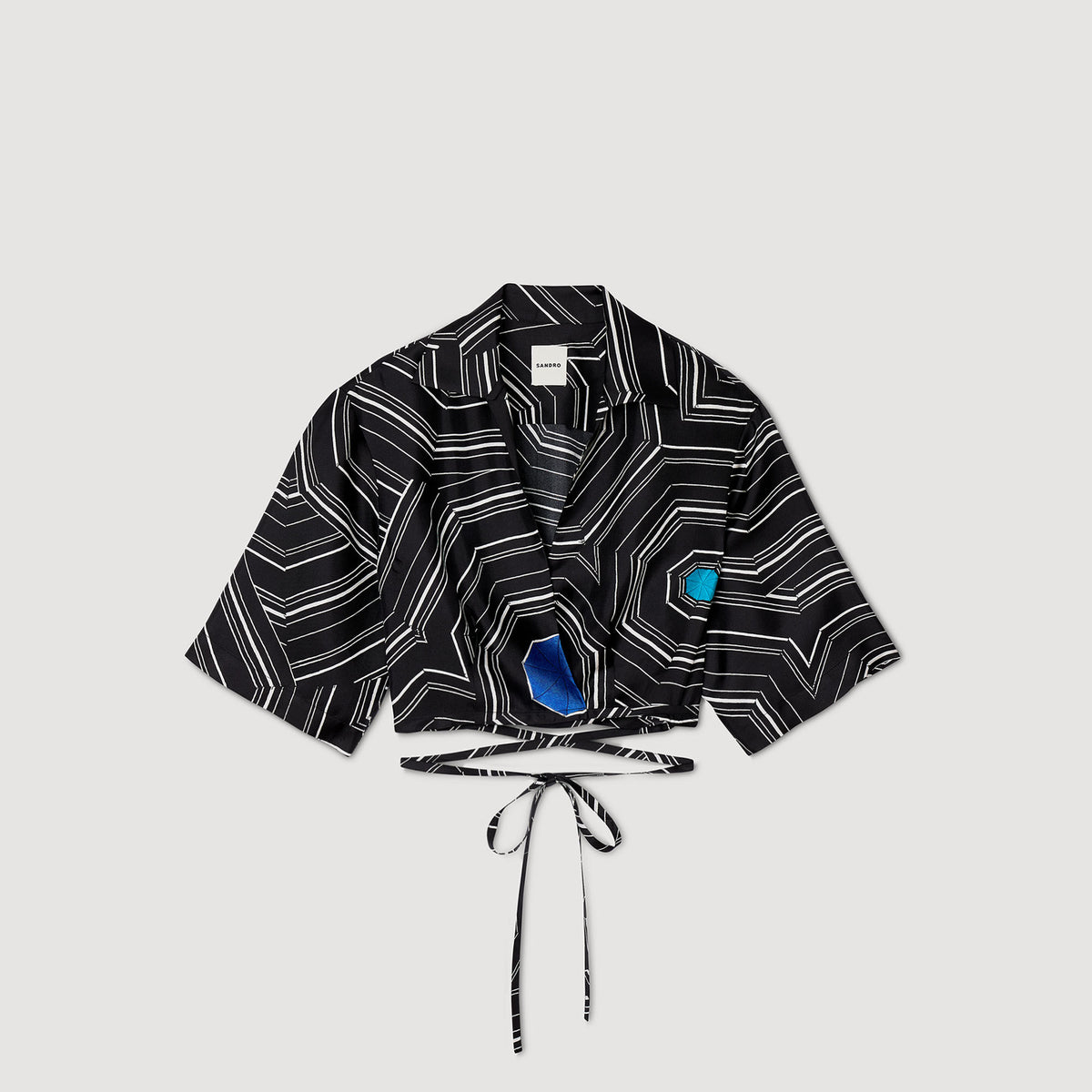 Spiral-motif silk shirt | Sandro