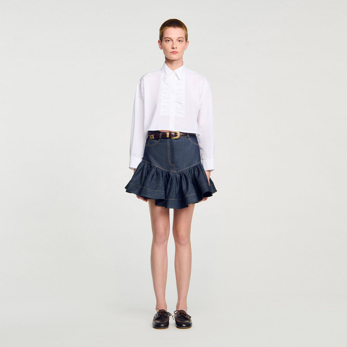 Cropped shirt with bow detail | Sandro