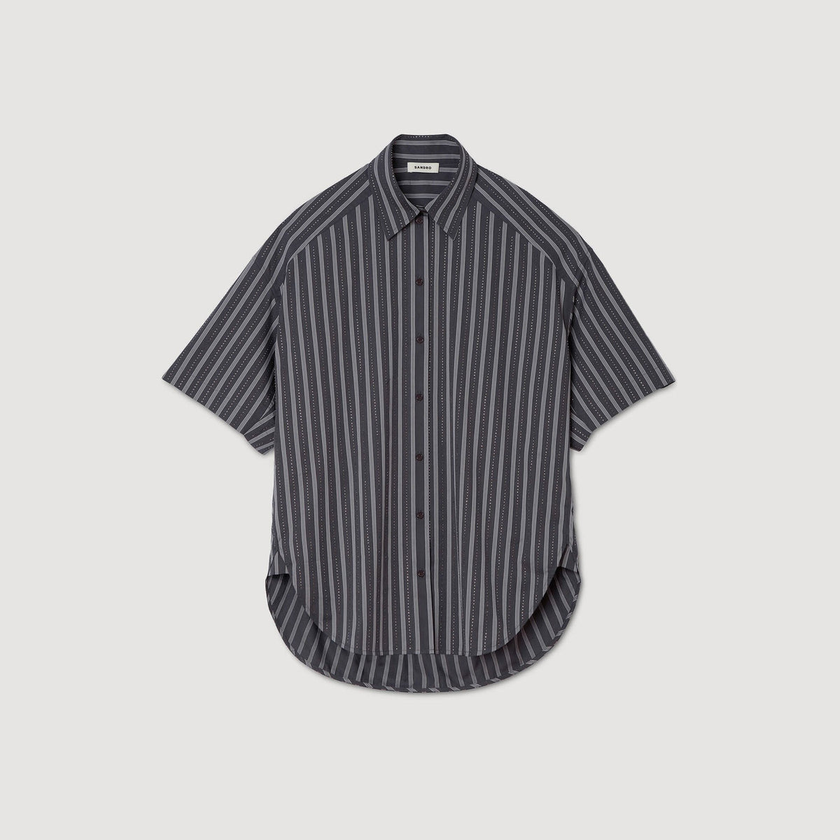 Oversized striped rhinestone shirt | Sandro