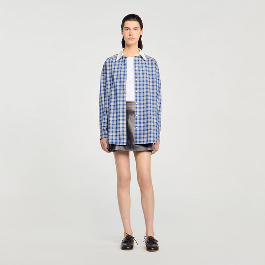 Rhinestone checkered shirt | Sandro