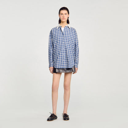 Rhinestone checkered shirt | Sandro
