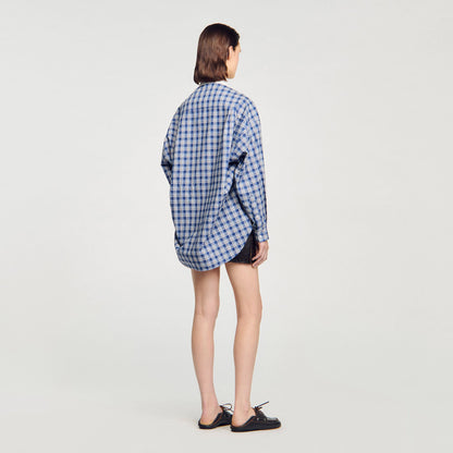 Rhinestone checkered shirt | Sandro