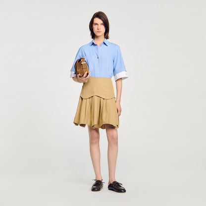 Cropped small-check shirt | Sandro