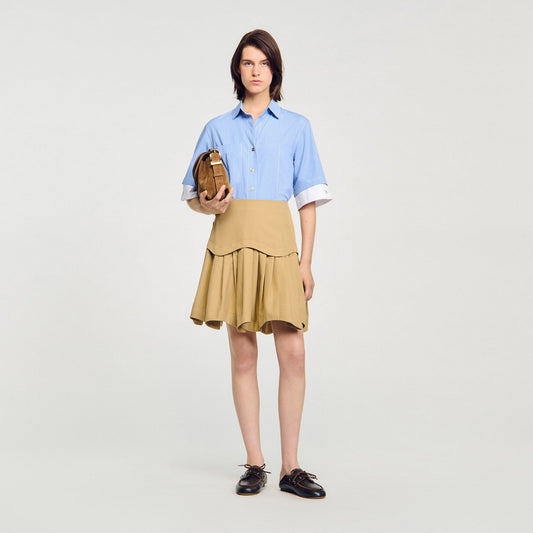 Cropped small-check shirt | Sandro