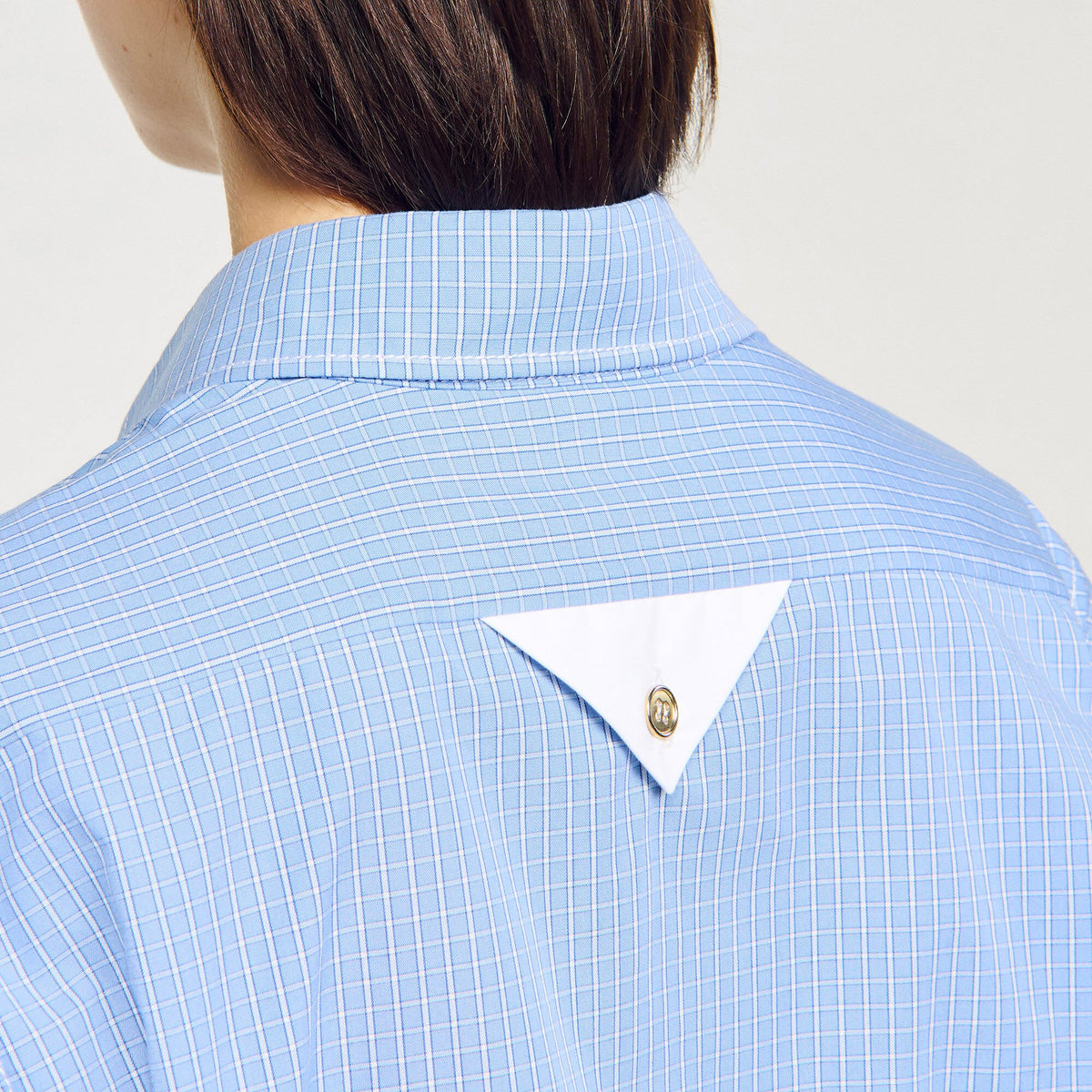 Cropped small-check shirt | Sandro