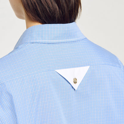 Cropped small-check shirt | Sandro