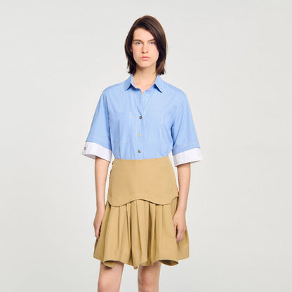 Cropped small-check shirt | Sandro