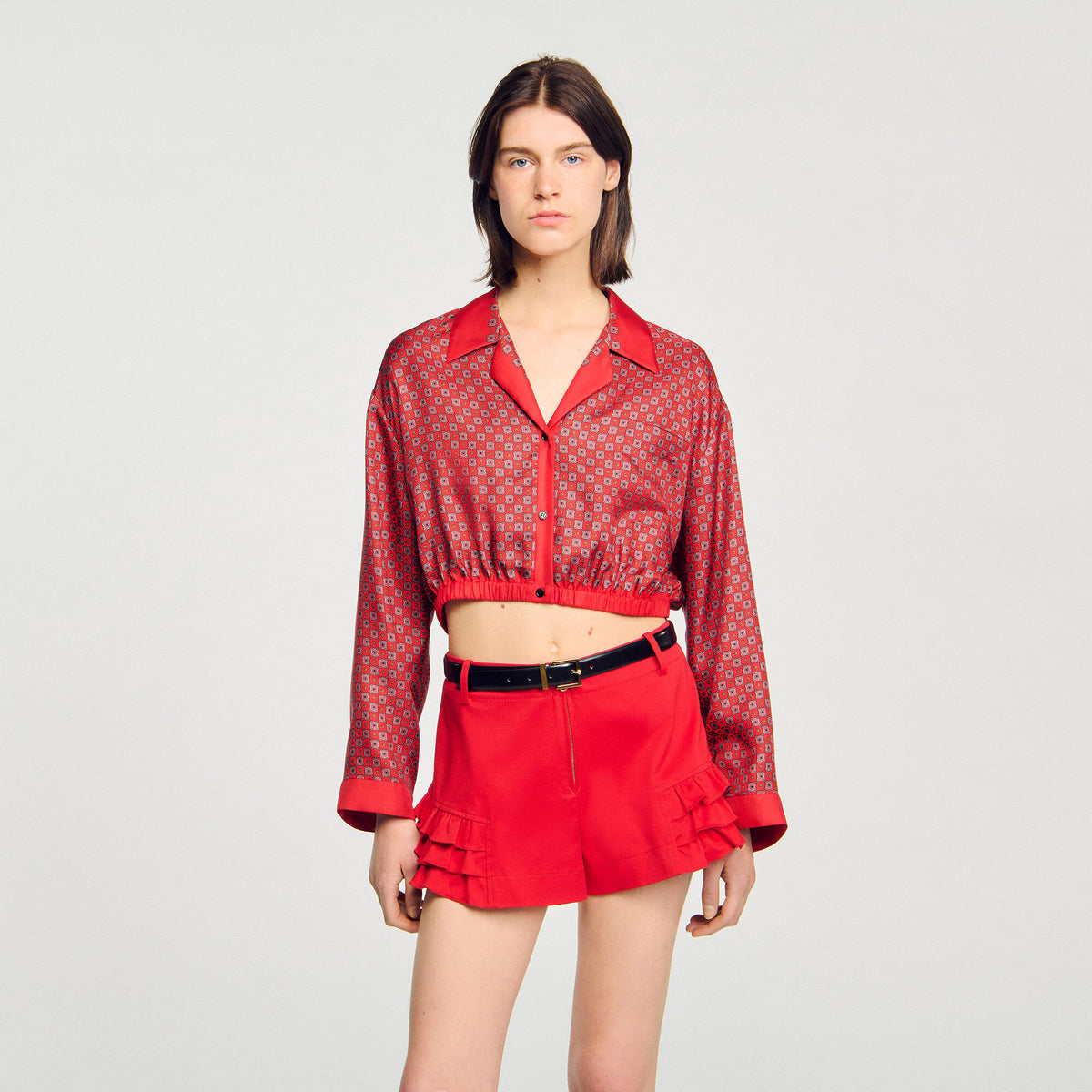 Scarf print shirt | Sandro