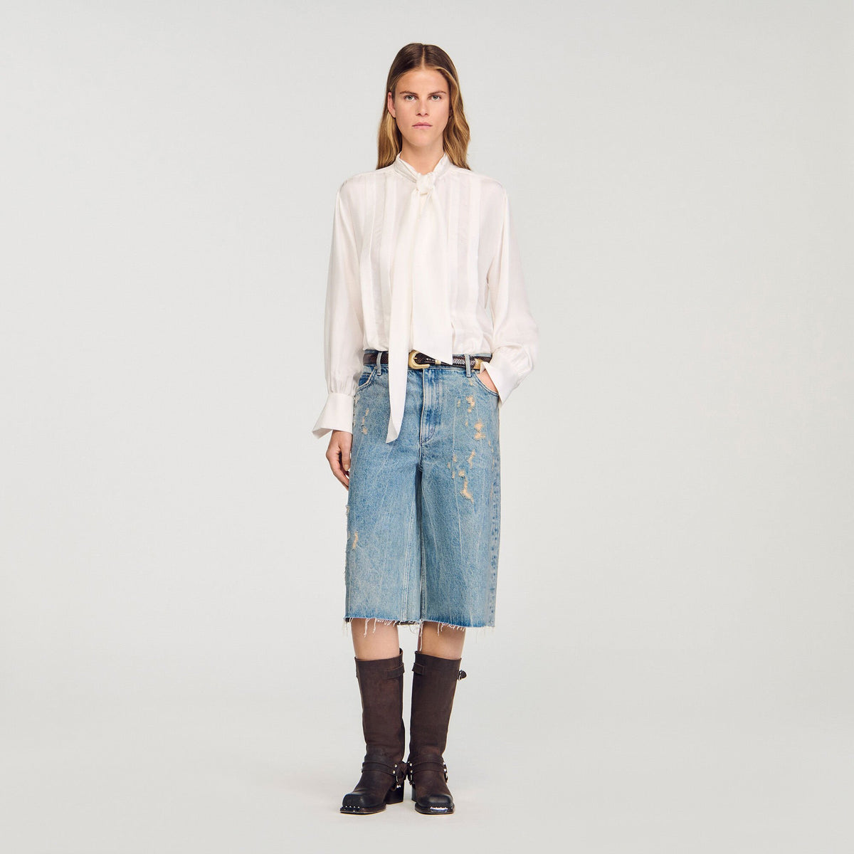 Silk lavallière shirt | Sandro