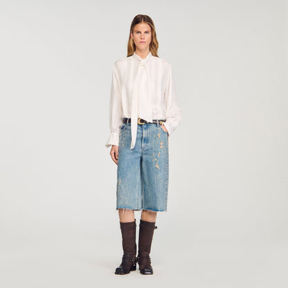 Silk lavallière shirt | Sandro