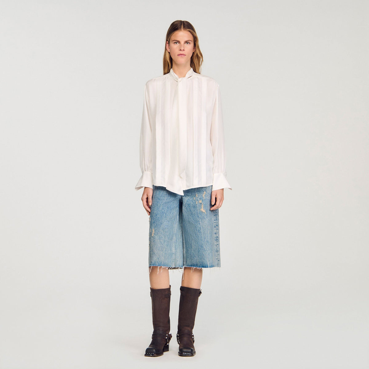Silk lavallière shirt | Sandro