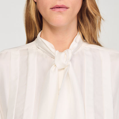 Silk lavallière shirt | Sandro