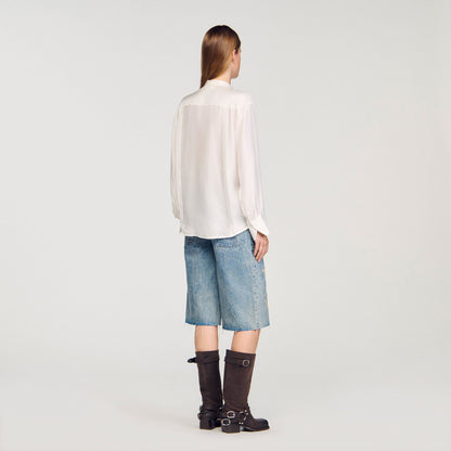 Silk lavallière shirt | Sandro