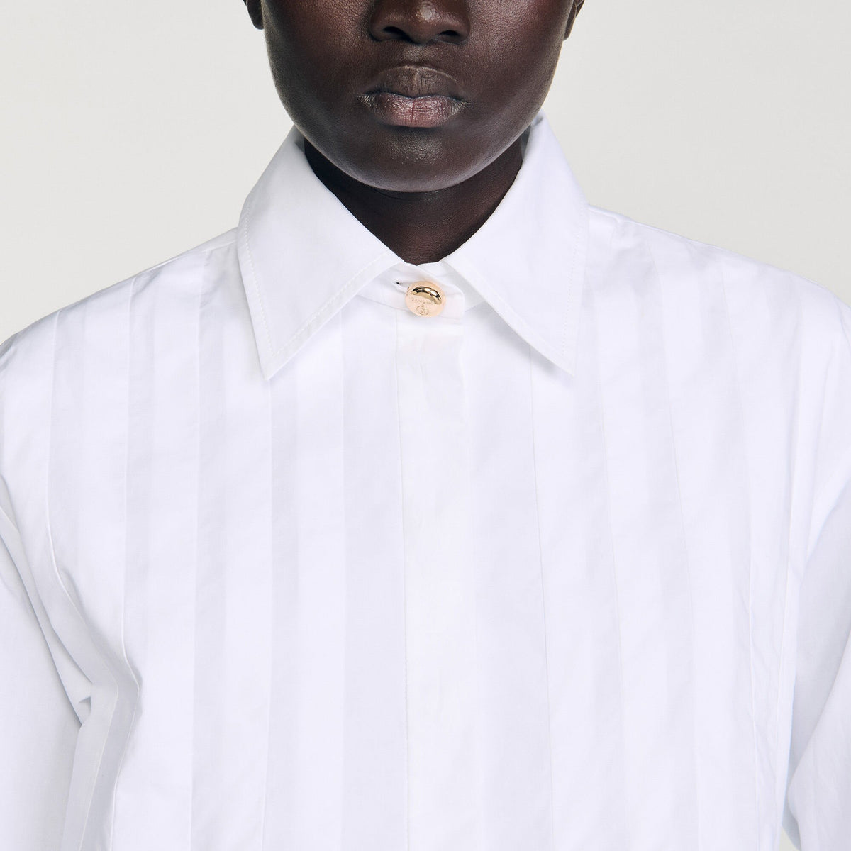 Pleated cropped shirt | Sandro