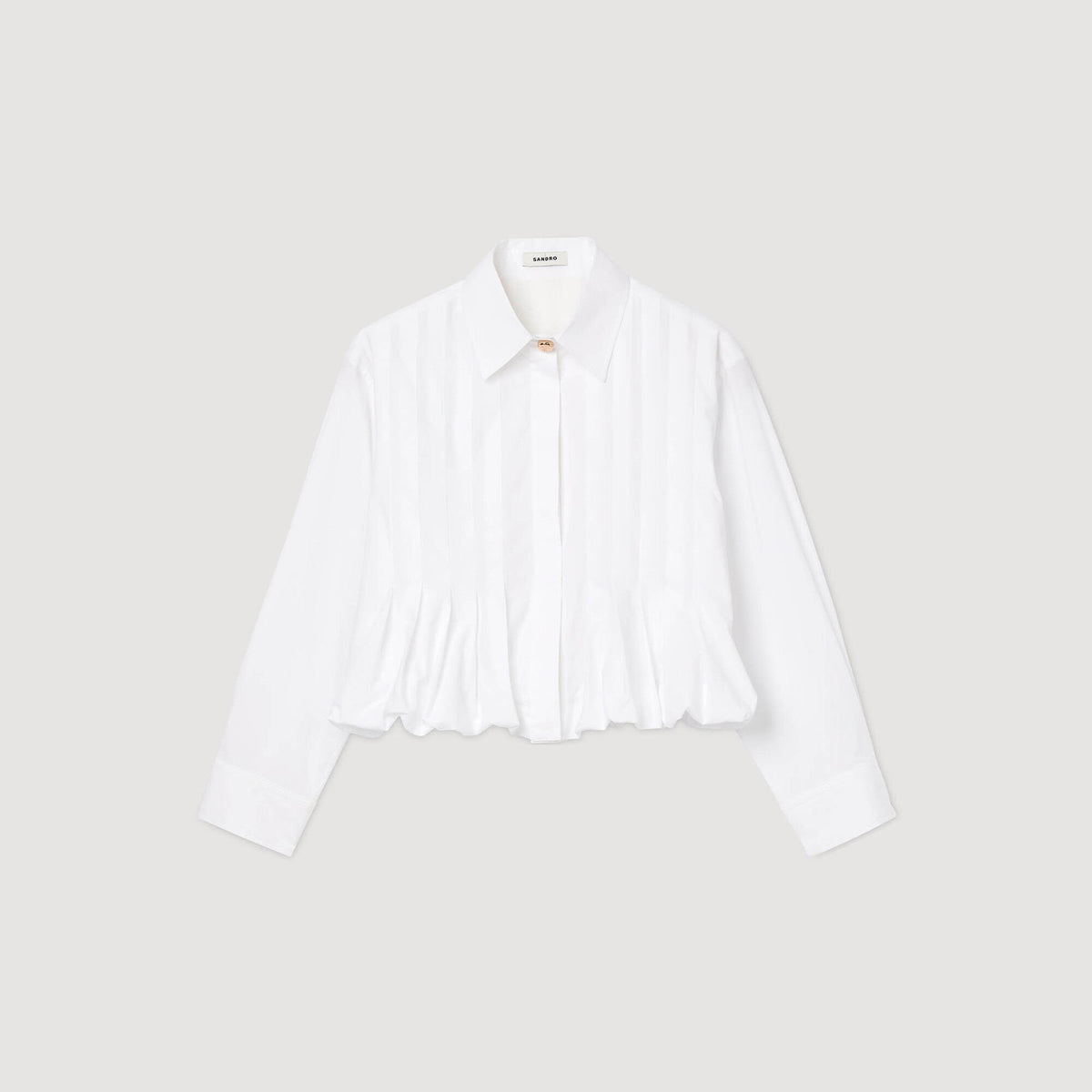 Pleated cropped shirt | Sandro
