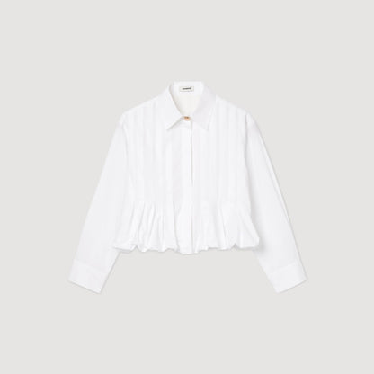 Pleated cropped shirt | Sandro