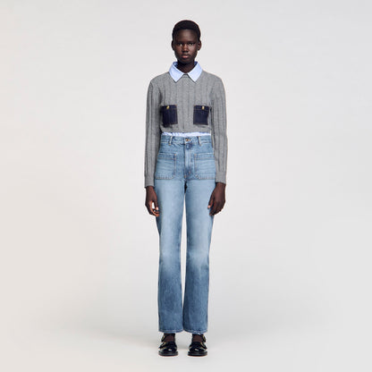 Flared faded jeans | Sandro