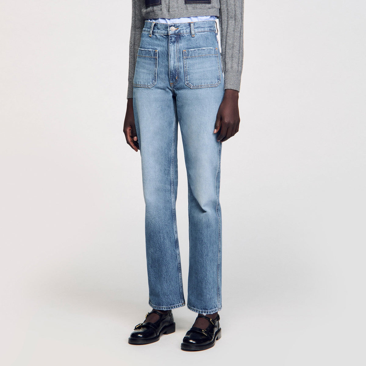 Flared faded jeans | Sandro
