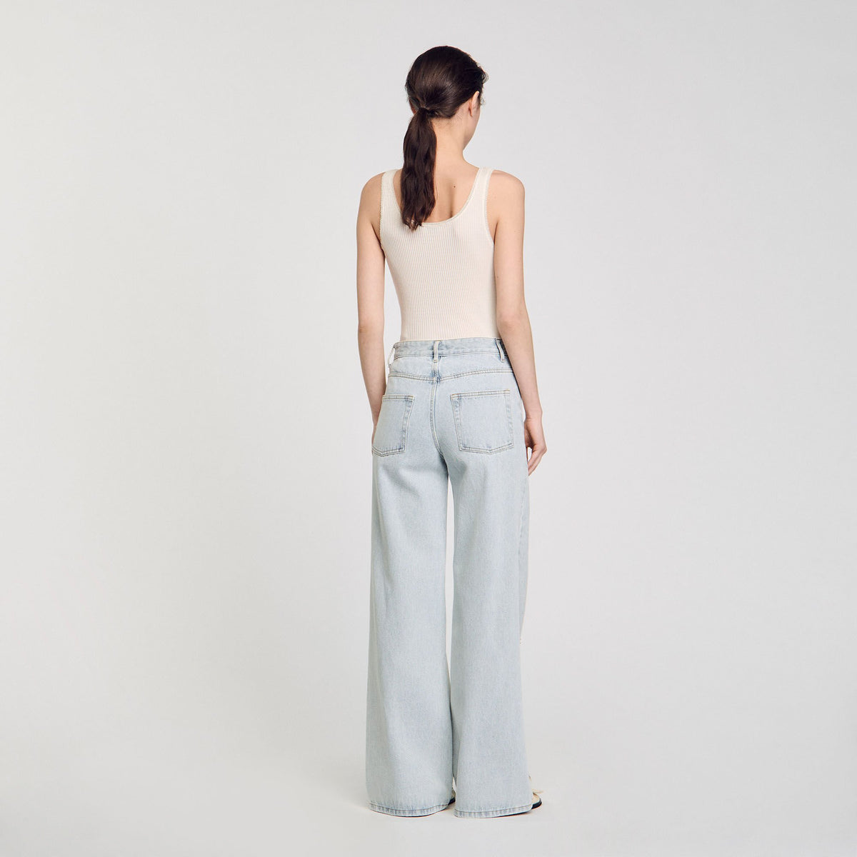 Jeans with rhinestone stripes | Sandro