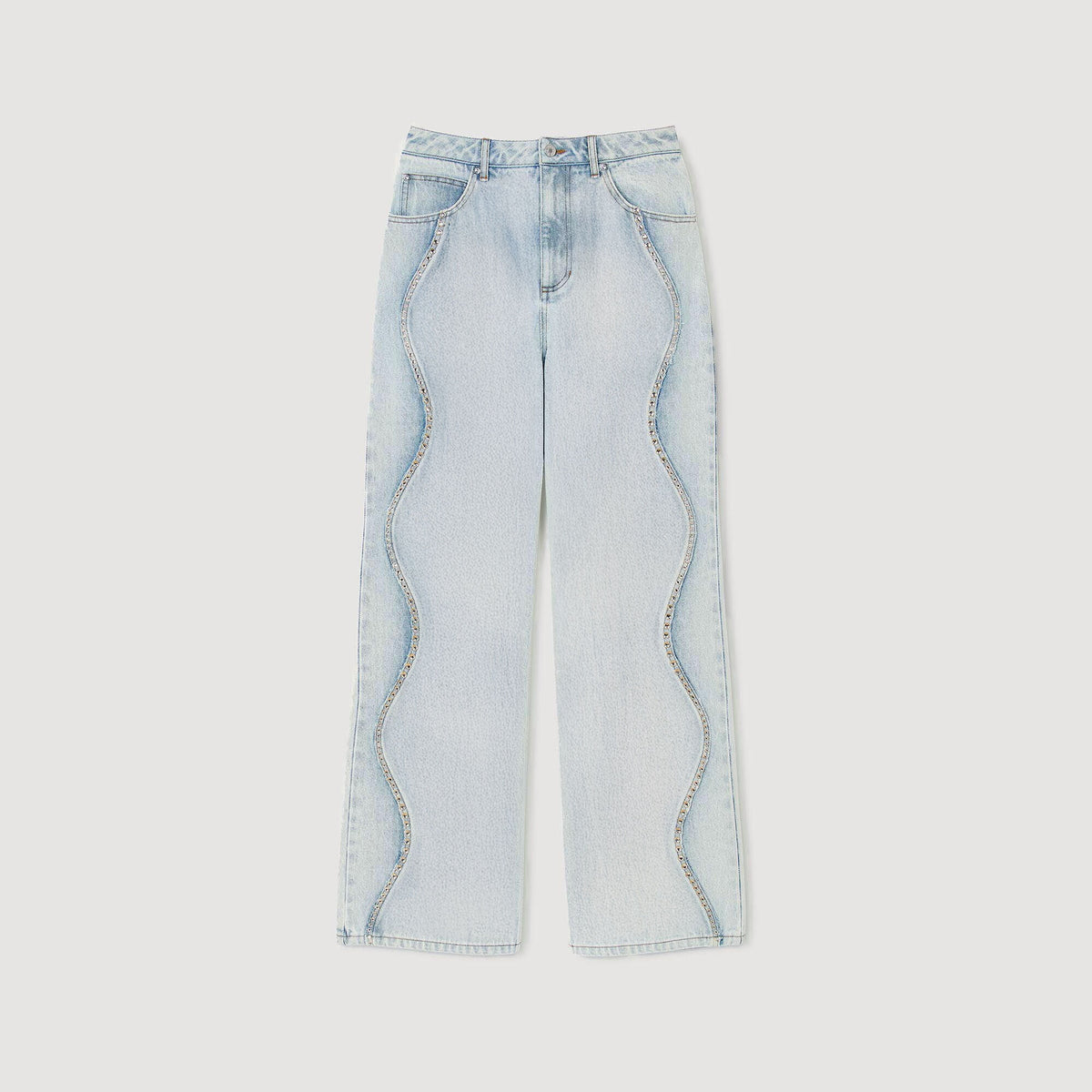 Jeans with rhinestone stripes | Sandro