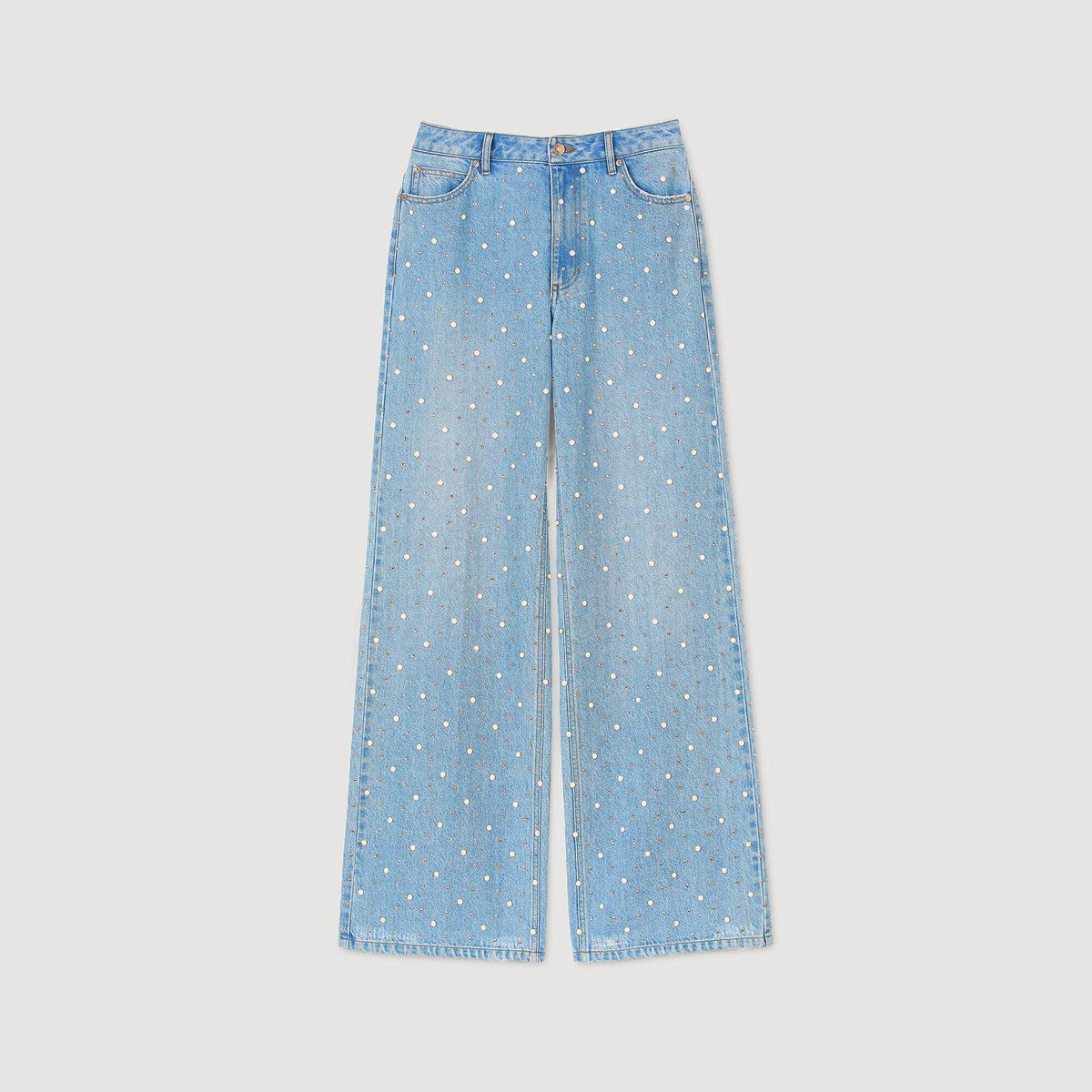 Rhinestone and beaded jeans | Sandro