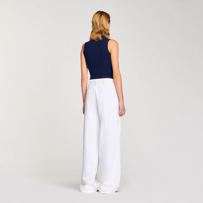 Topstitched wide-leg jeans | Sandro