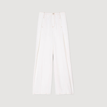 Topstitched wide-leg jeans | Sandro
