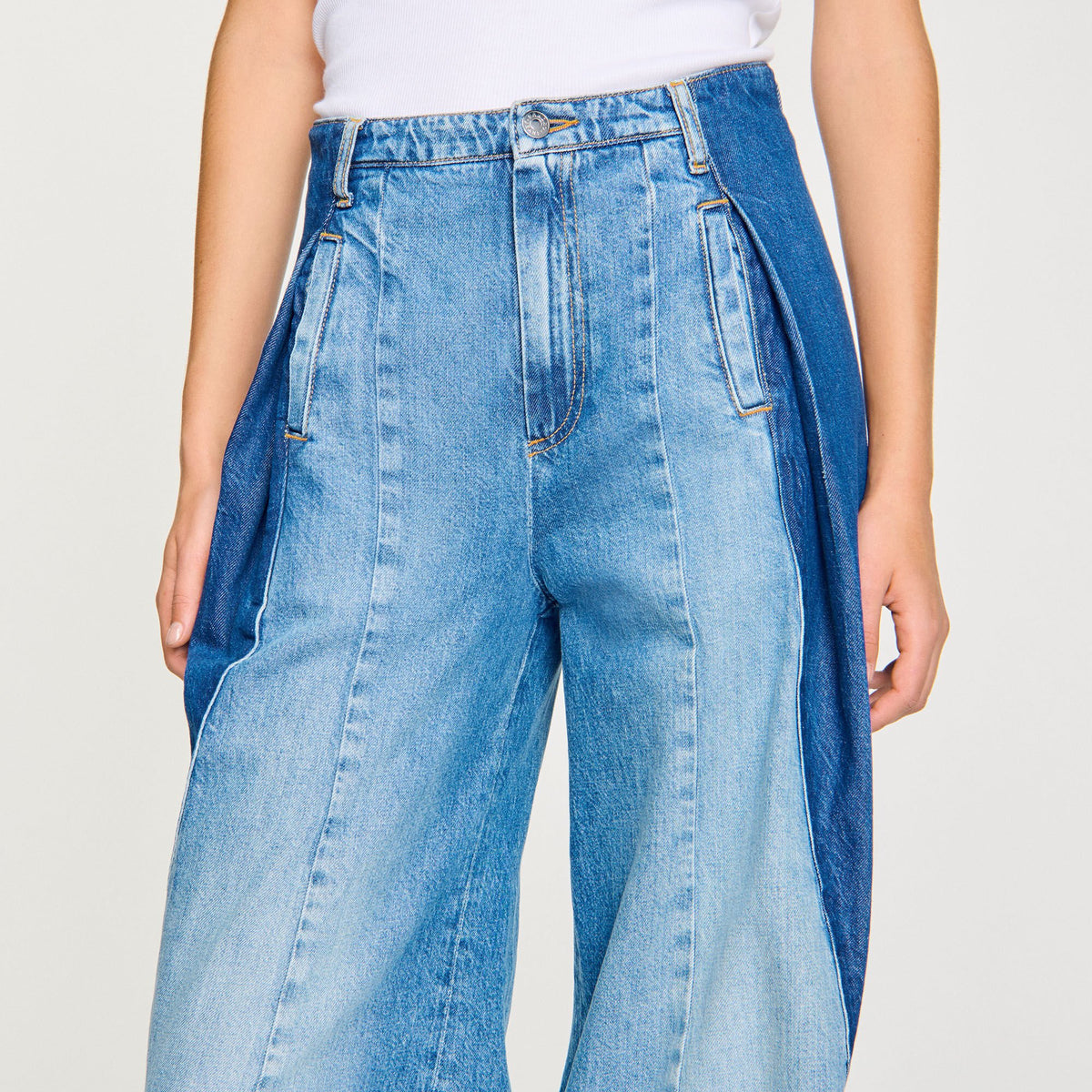 Jeans with contrasting panels | Sandro